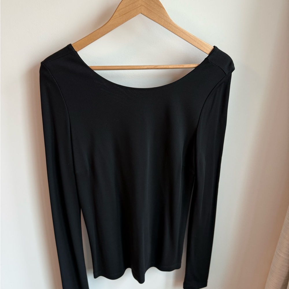 Jenne Maag Black Scoop Neck Top XL